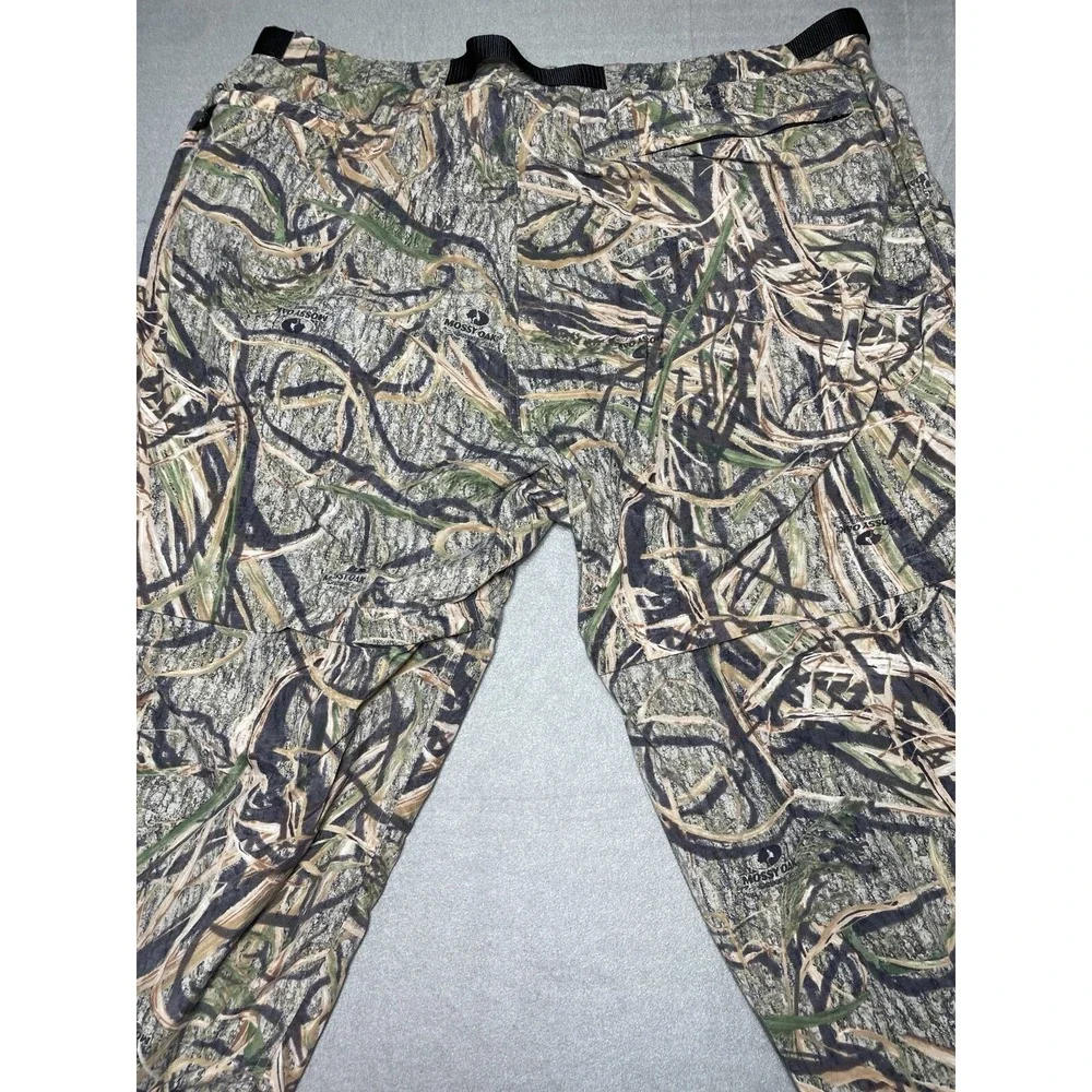 Men's 2XL Mossy Oak Camo Cargo Pants Nylon Break Up‎ Outdoor Lightweight Belt
